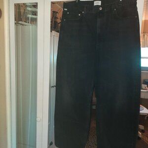 CITIZENS OF HUMANITY Miro Jean Black Wide Leg High Rise Barrel Baggy